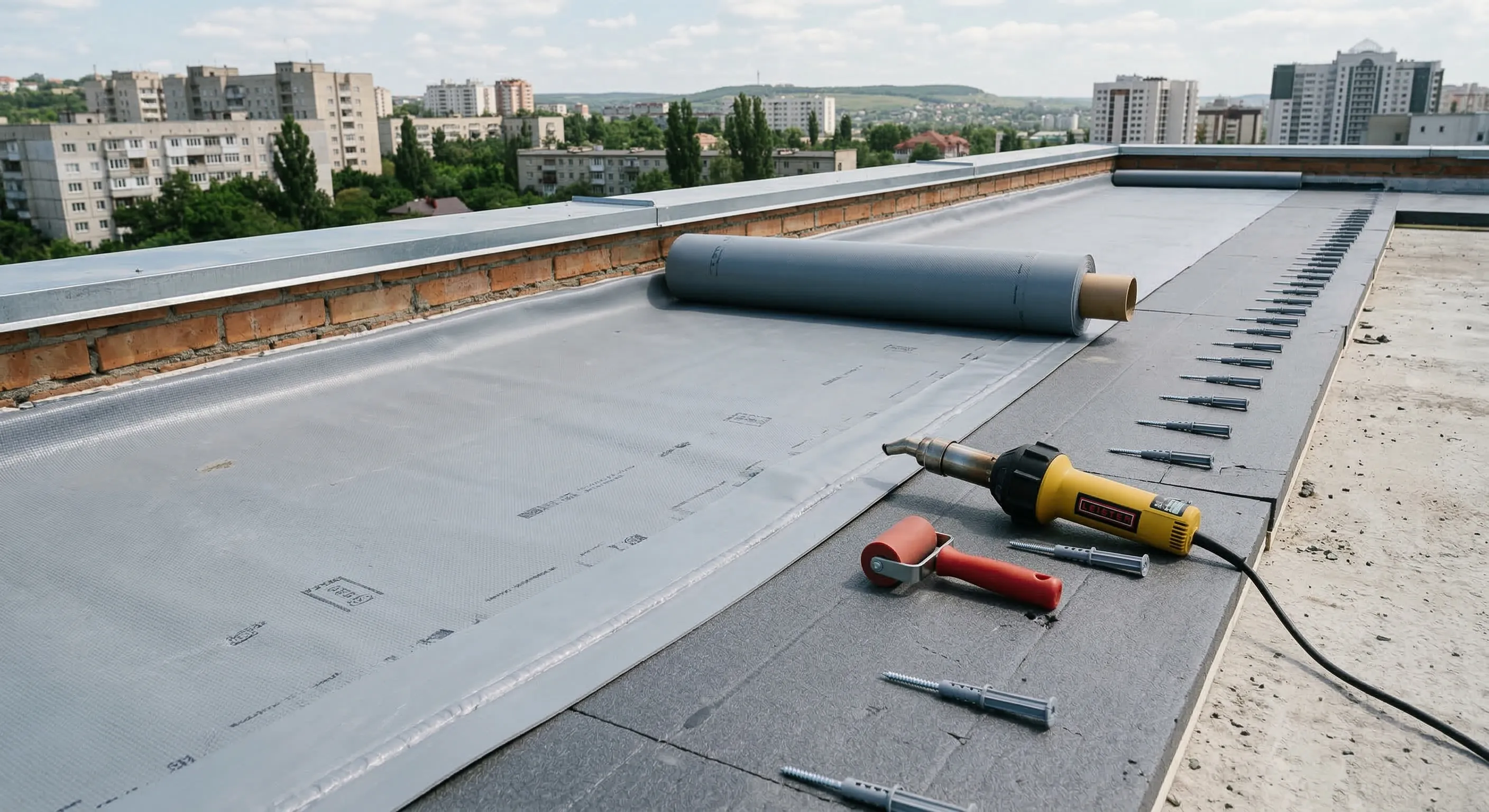 Монтаж ПВХ мембраны — 850 м²